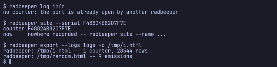 site, log info and export
