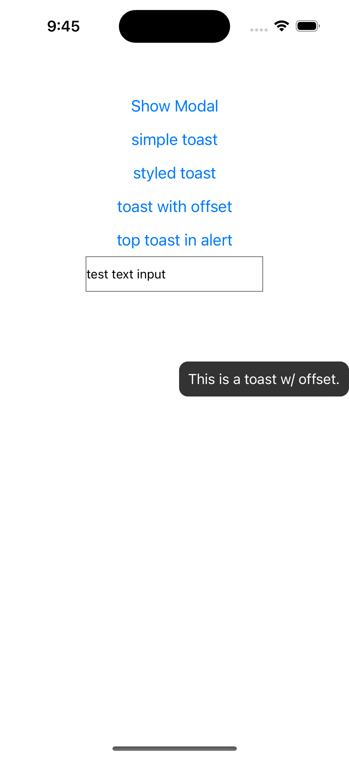 React Native Simple Toast Example