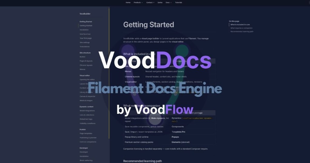 VoodDocs — Filament Docs Engine by VoodFlow