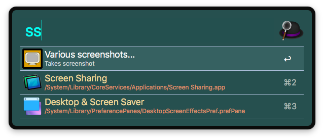 Alfred menu screenshot