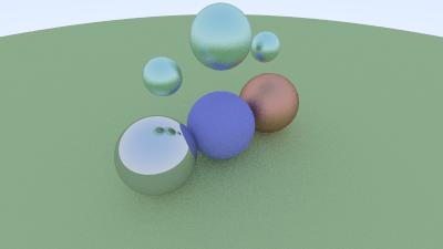 Raytraced spheres with different materials