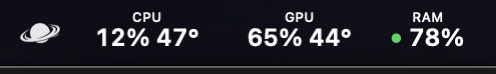 Menu bar temperature metrics