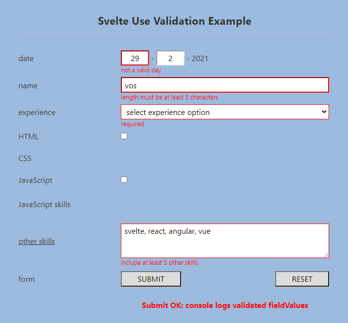 use-validate example form