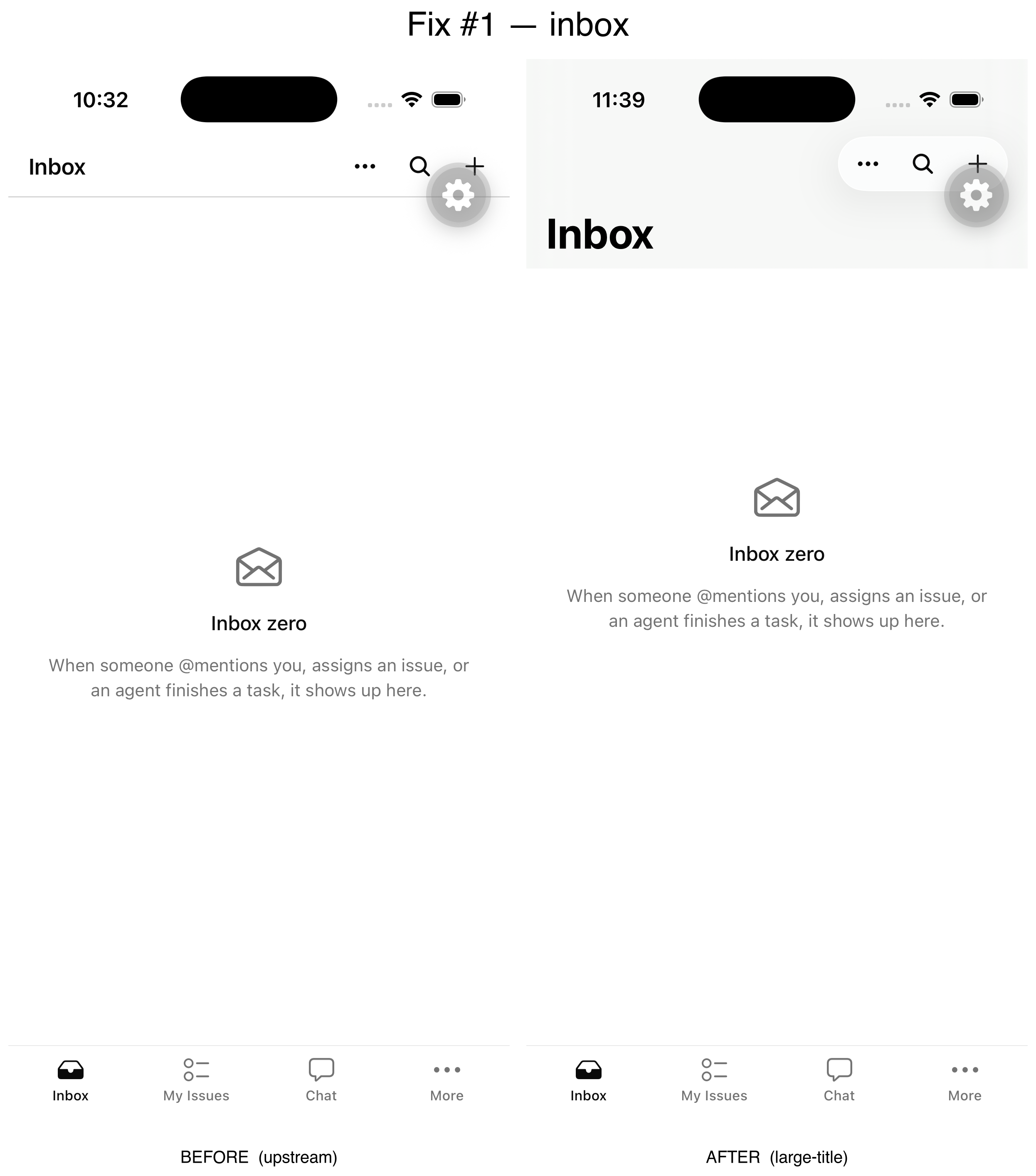 Inbox before/after