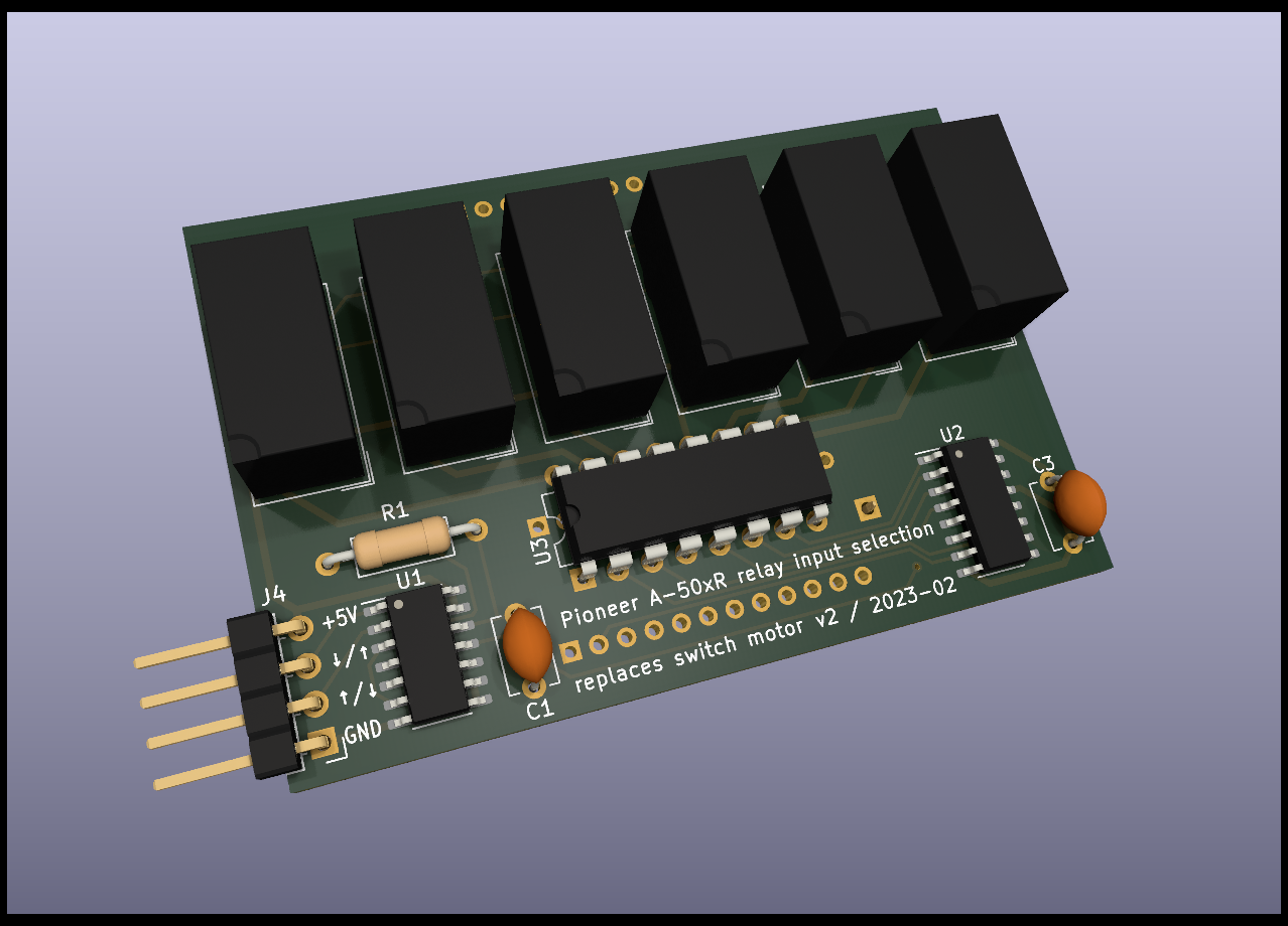 3D rendering of the circuit board version 2, top view