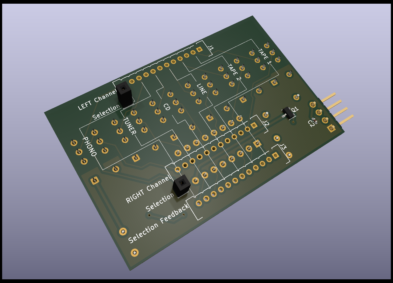 3D rendering of the circuit board version 2, bottom view