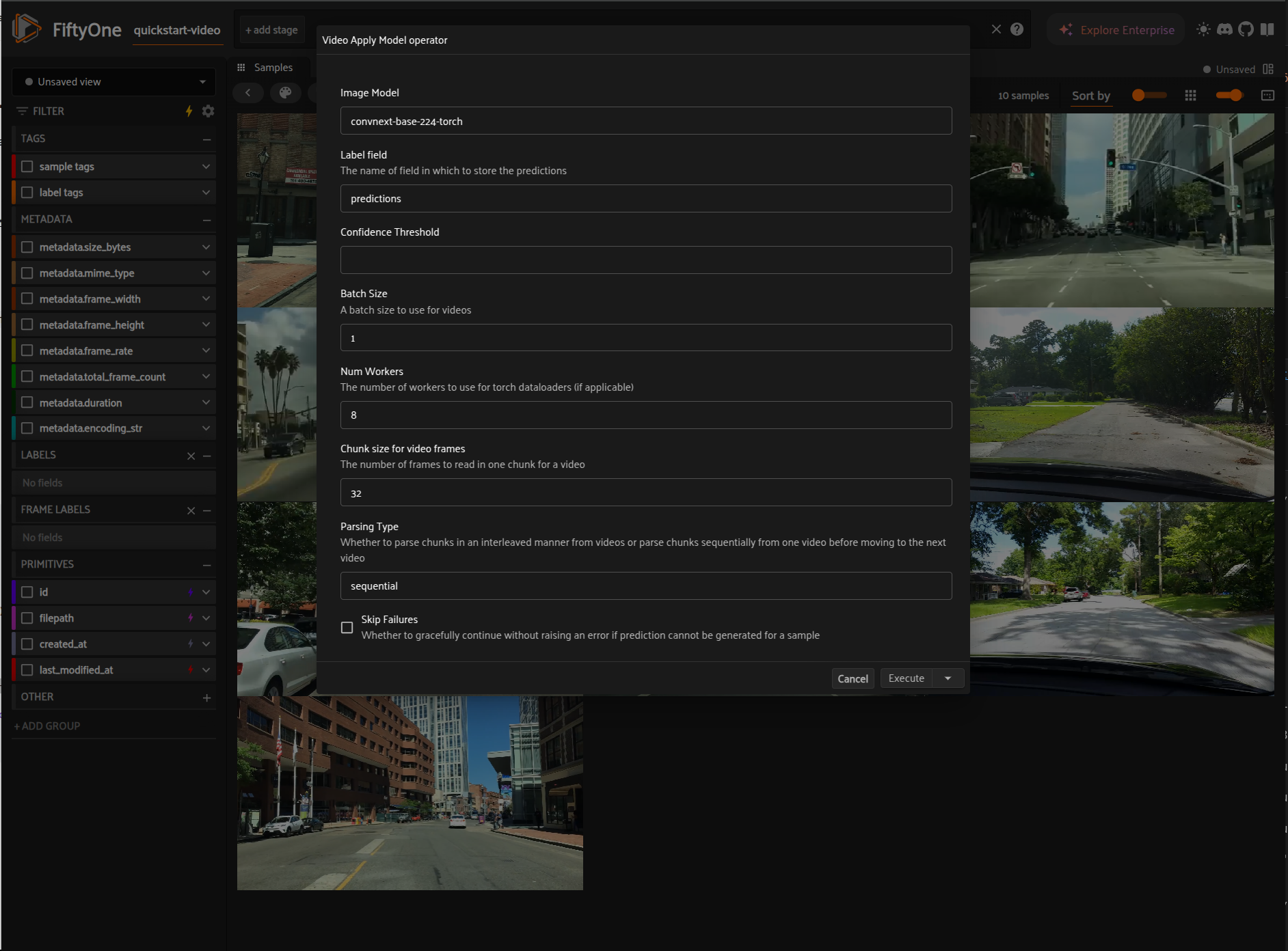 Apply model parameters