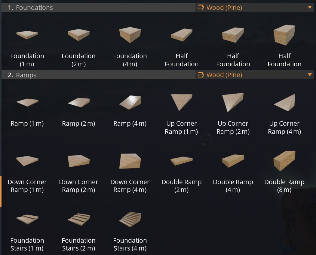 Wood Foundations Game Screenshot Build Menu 1