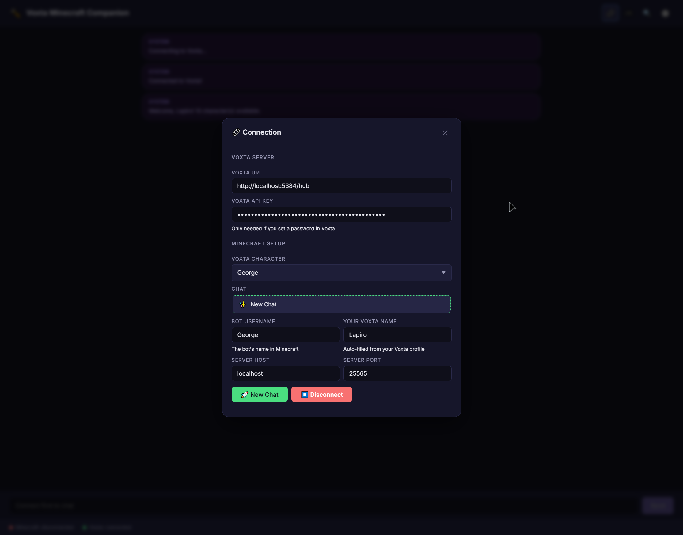 The companion app — chat, inspector, and real-time bot status