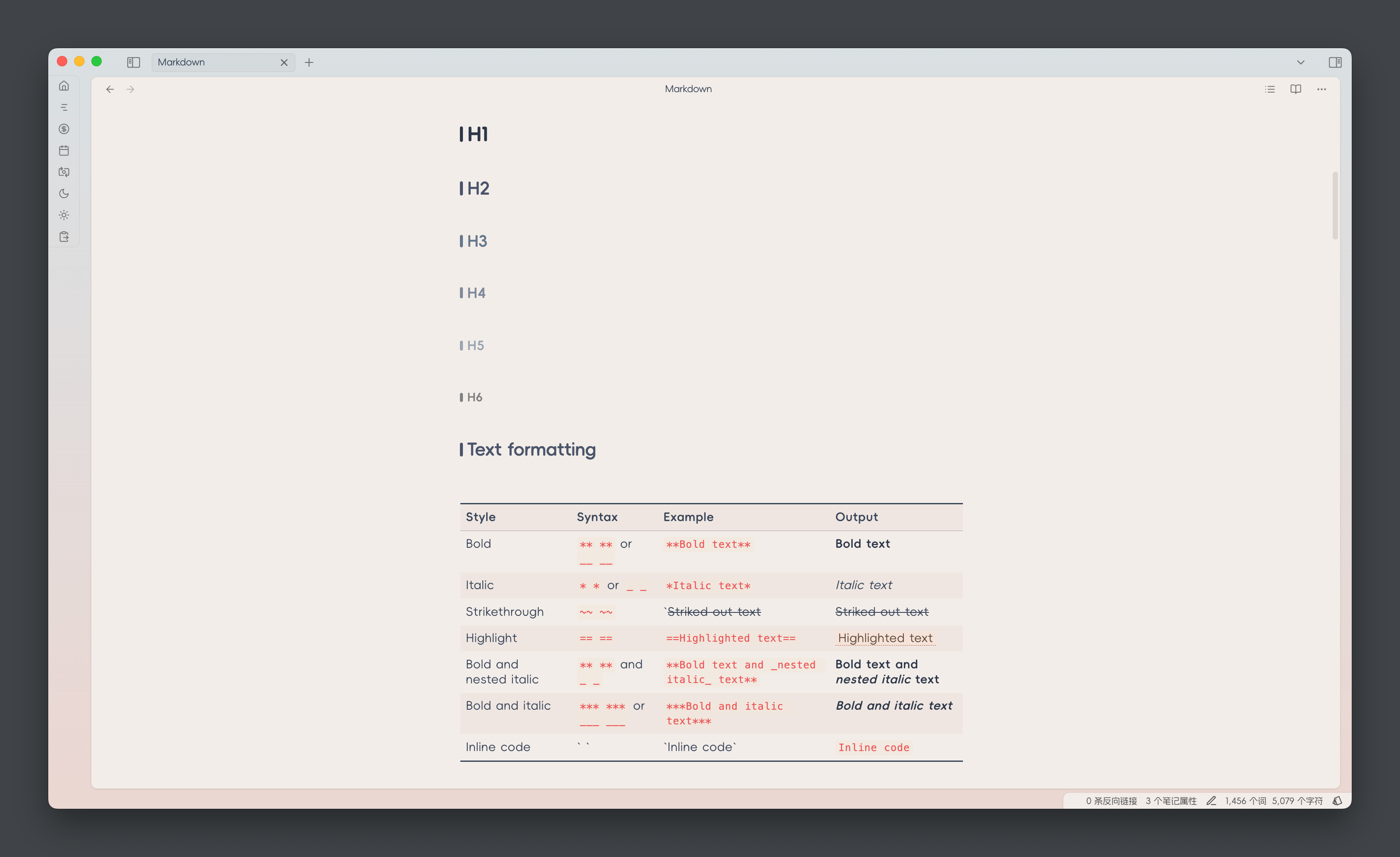 text formatting