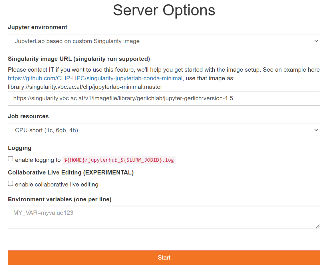 JupyterHub Settings