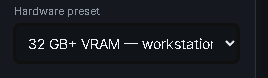 Hardware preset selector