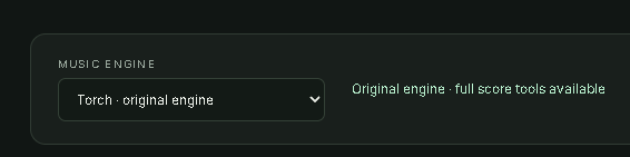 Main music engine selector