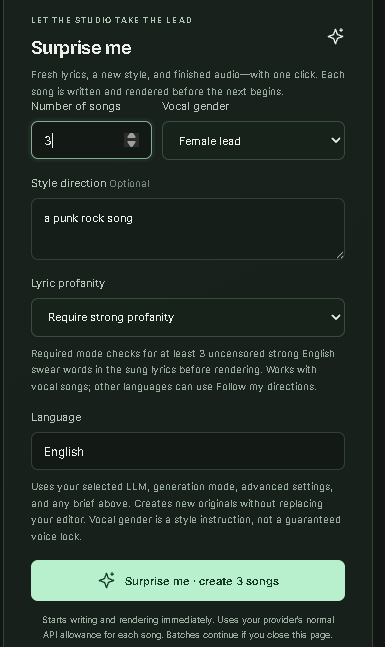 Automatic song batches