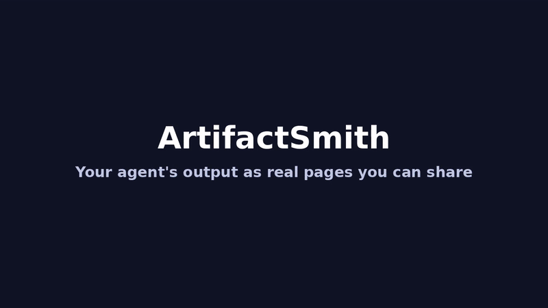 ArtifactSmith building the same page in five styles