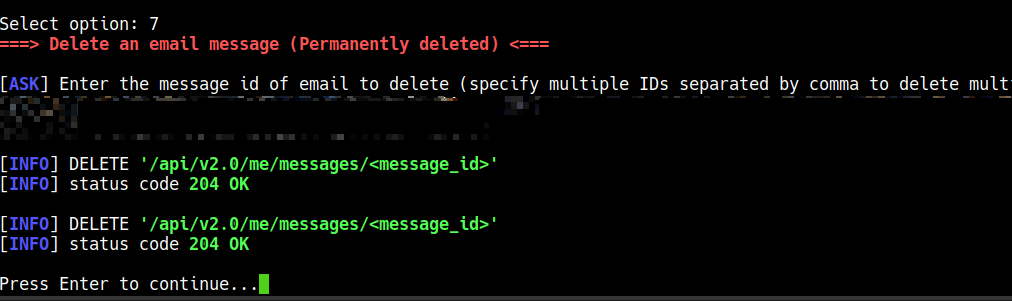 delete messages