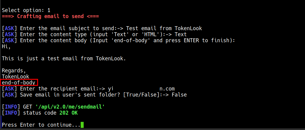 Send-Email Menu Opt1