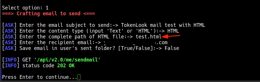 Send-Email opt1 HTML