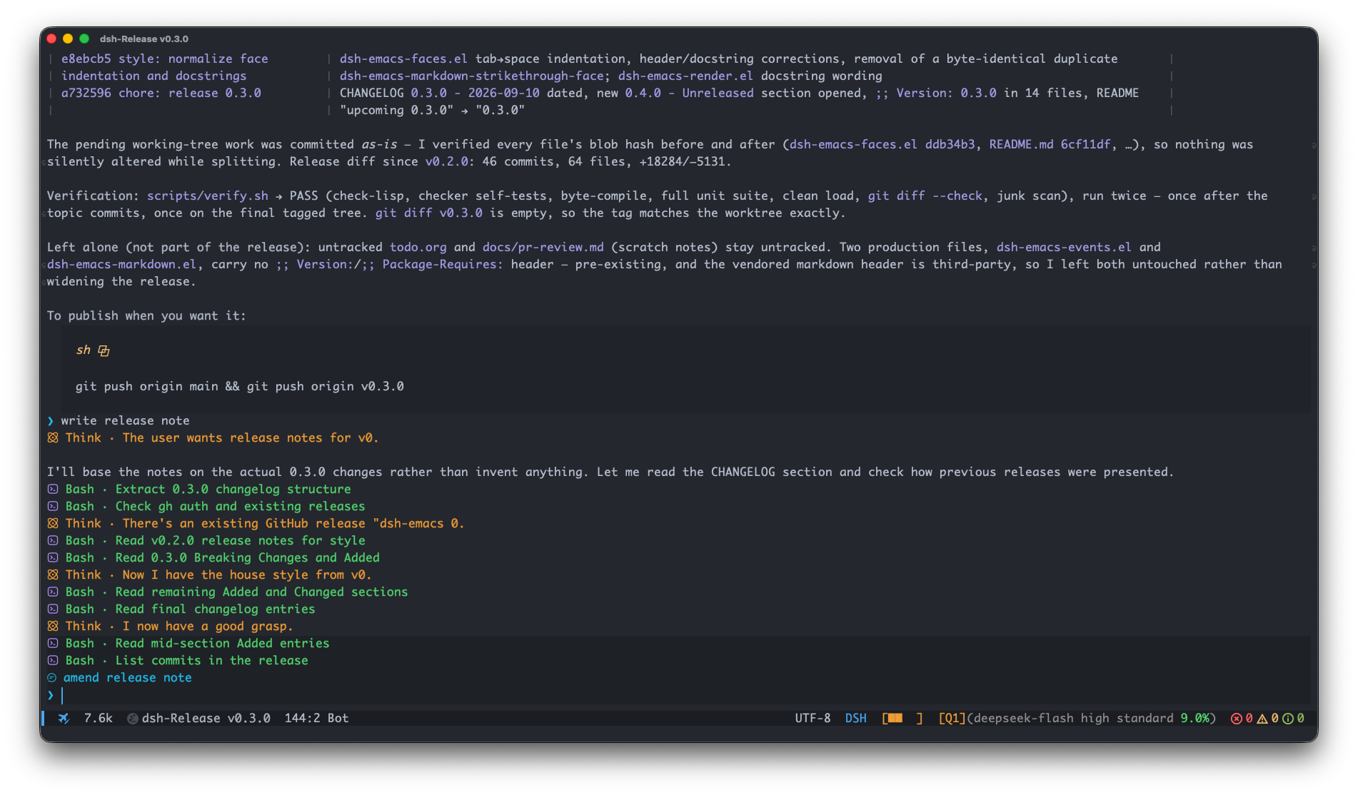 Chat buffer with streaming replies and tool calls