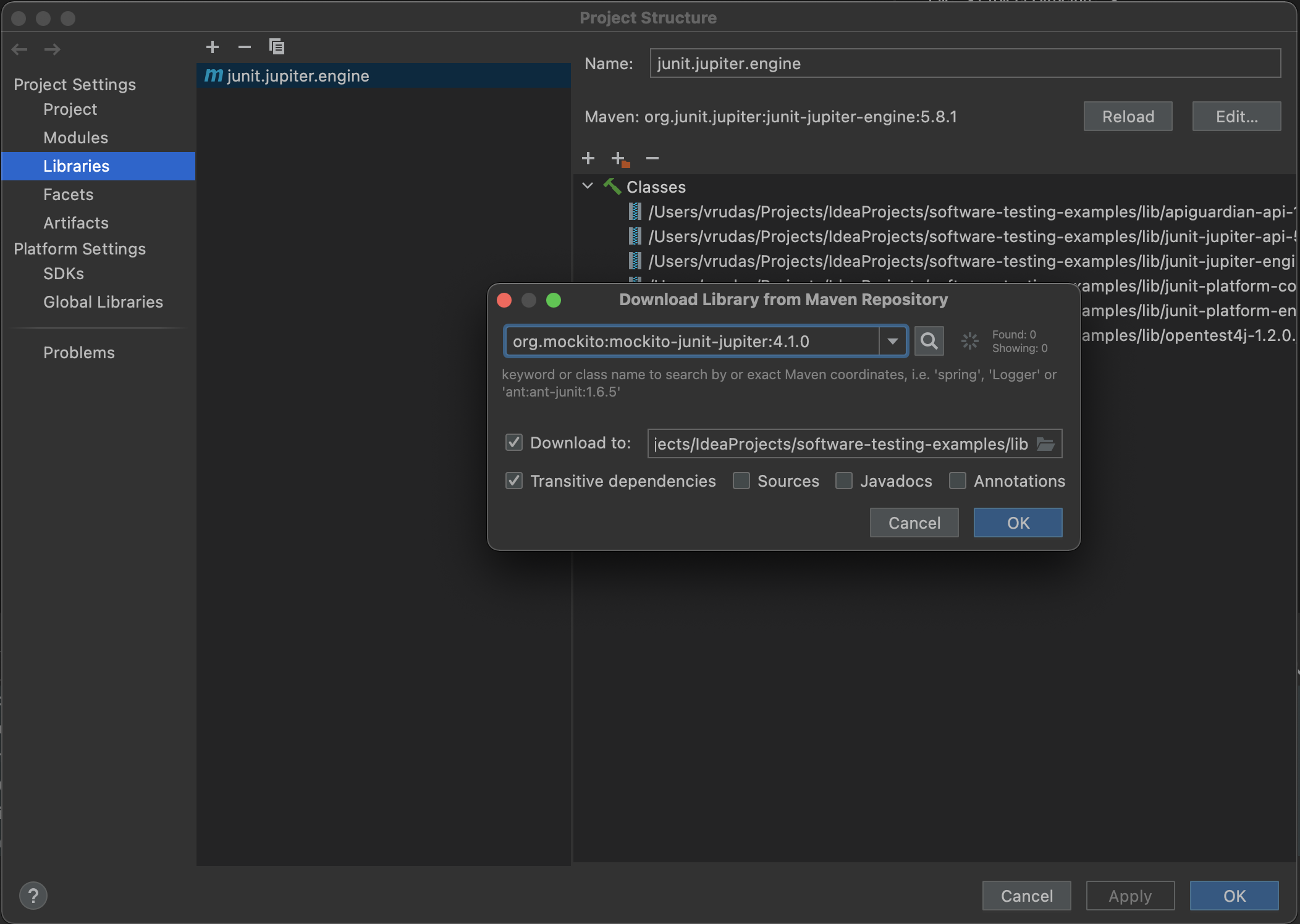 Mockito dependency notation