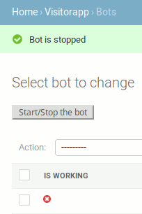 Stop the bot in admin interface