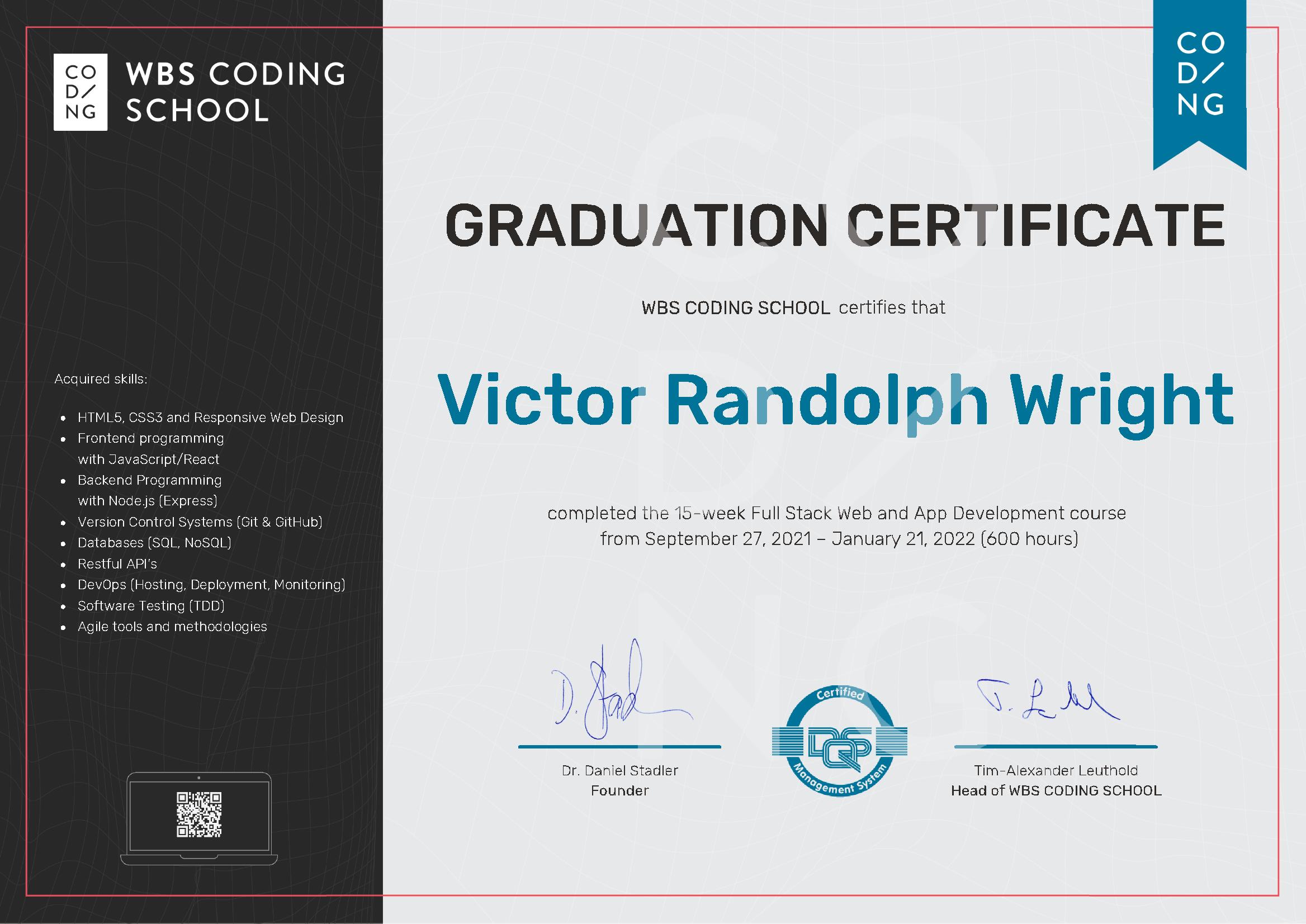 WBS Certificate