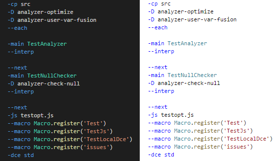 hxml highlighting