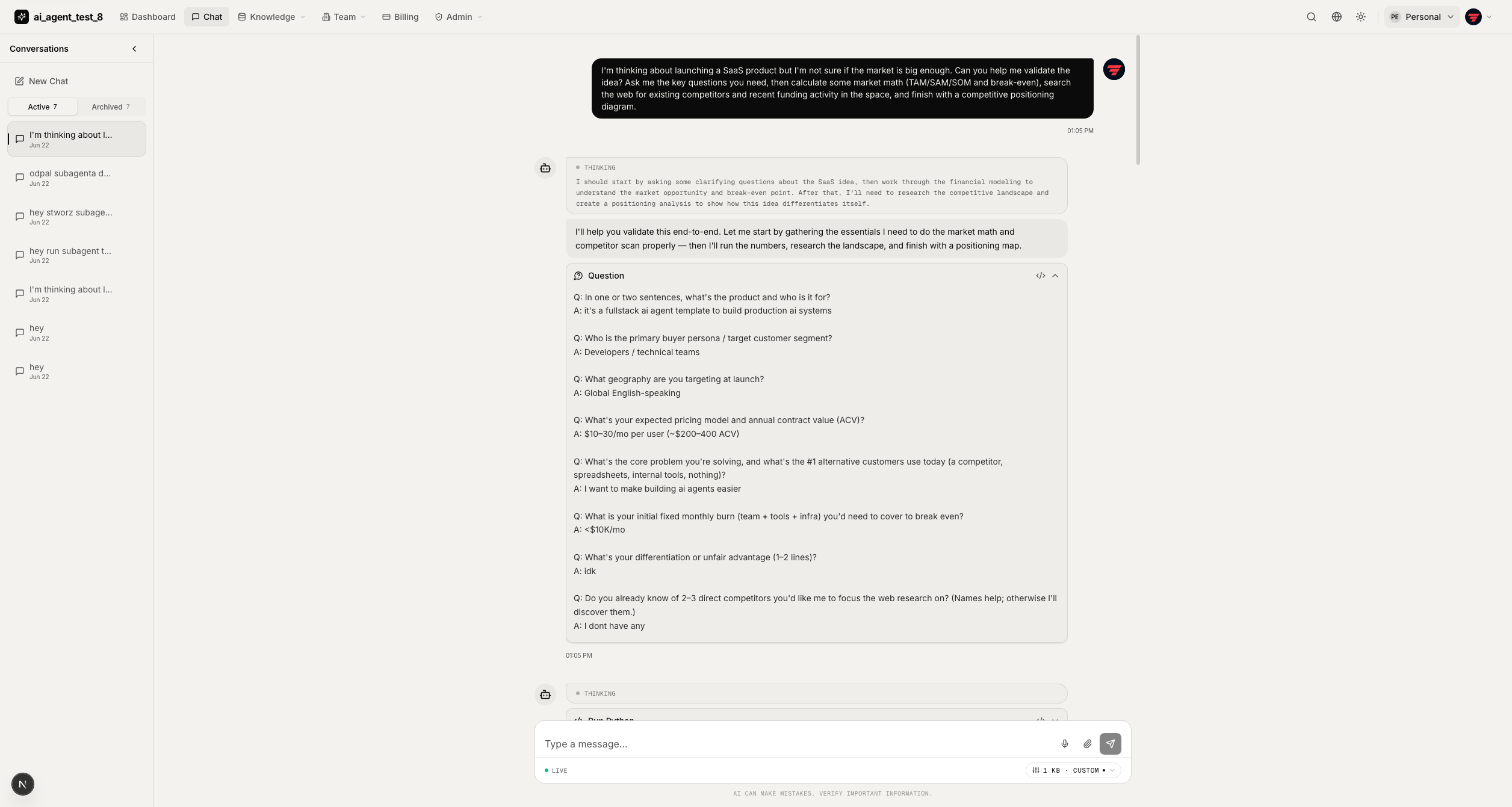 Chat reasoning and answered questions