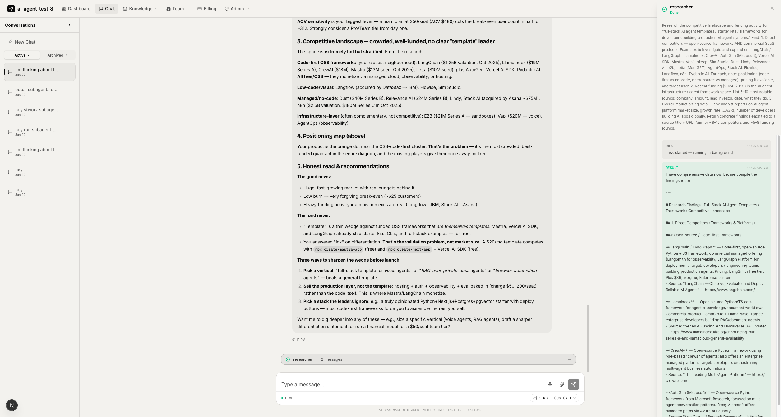 Chat subagents