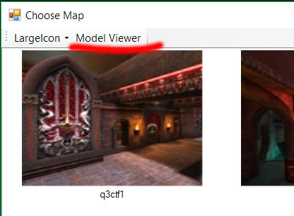 Choose map, model viewer button