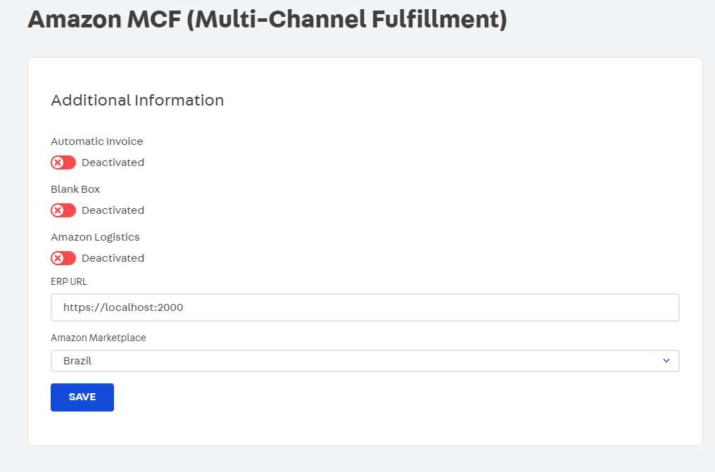 Aplicación Amazon Multi-Channel Fulfillment (MCF)