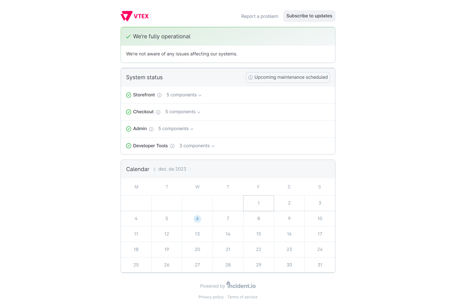 {"base64":"  ","img":{"width":1920,"height":1282,"type":"png","mime":"image/png","wUnits":"px","hUnits":"px","length":206185,"url":"https://raw.githubusercontent.com/vtexdocs/help-center-content/refs/heads/main/docs/es/tutorials/infraestructura/sla-y-status/pagina-vtex-status_1.png"}}