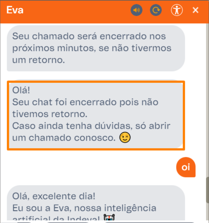 Registrar chamado com o suporte por meio da assistente virtual Eva