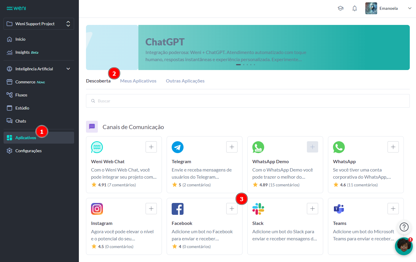 {"base64":"  ","img":{"width":1403,"height":883,"type":"png","mime":"image/png","wUnits":"px","hUnits":"px","length":216458,"url":"https://raw.githubusercontent.com/vtexdocs/help-center-content/refs/heads/main/docs/pt/tutorials/weni-by-vtex/integra%C3%A7%C3%B5es/como-criar-um-canal-no-facebook_1.png"}}