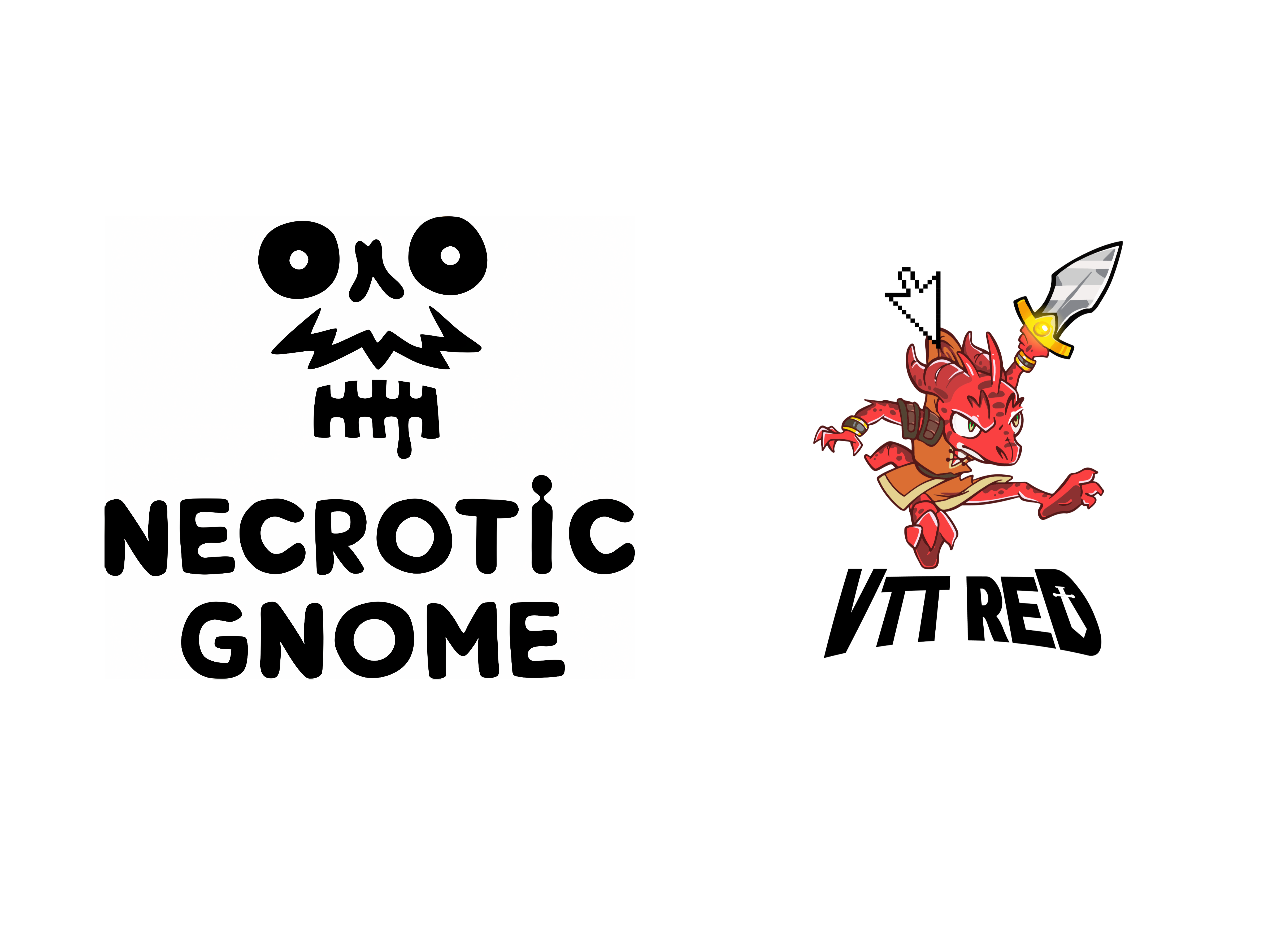 Necrotic gnome logo and VTT Red logo