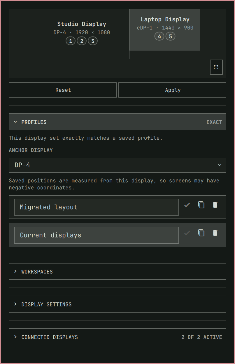Monitor Studio profile management
