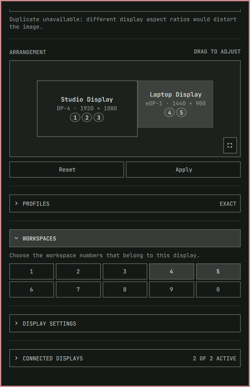 Monitor Studio workspace assignment