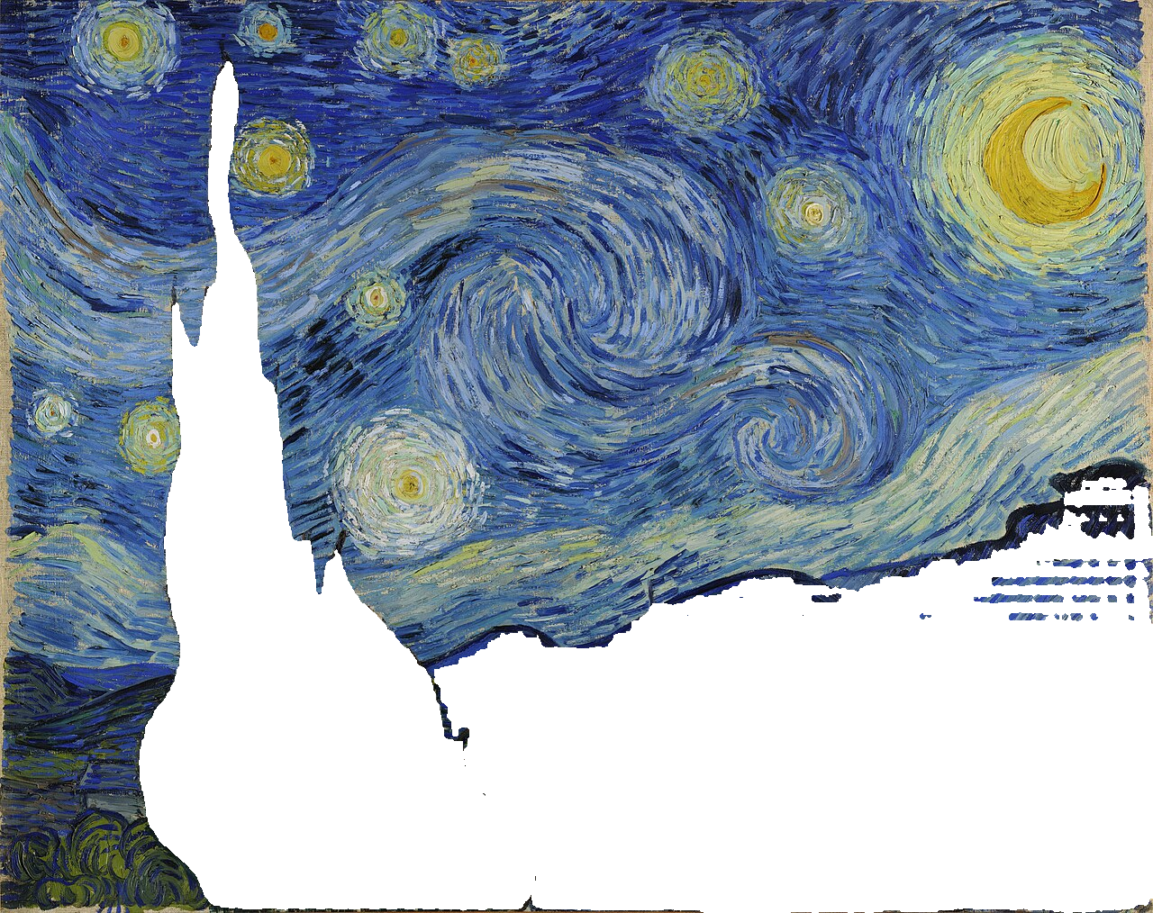 swirling sky with stars