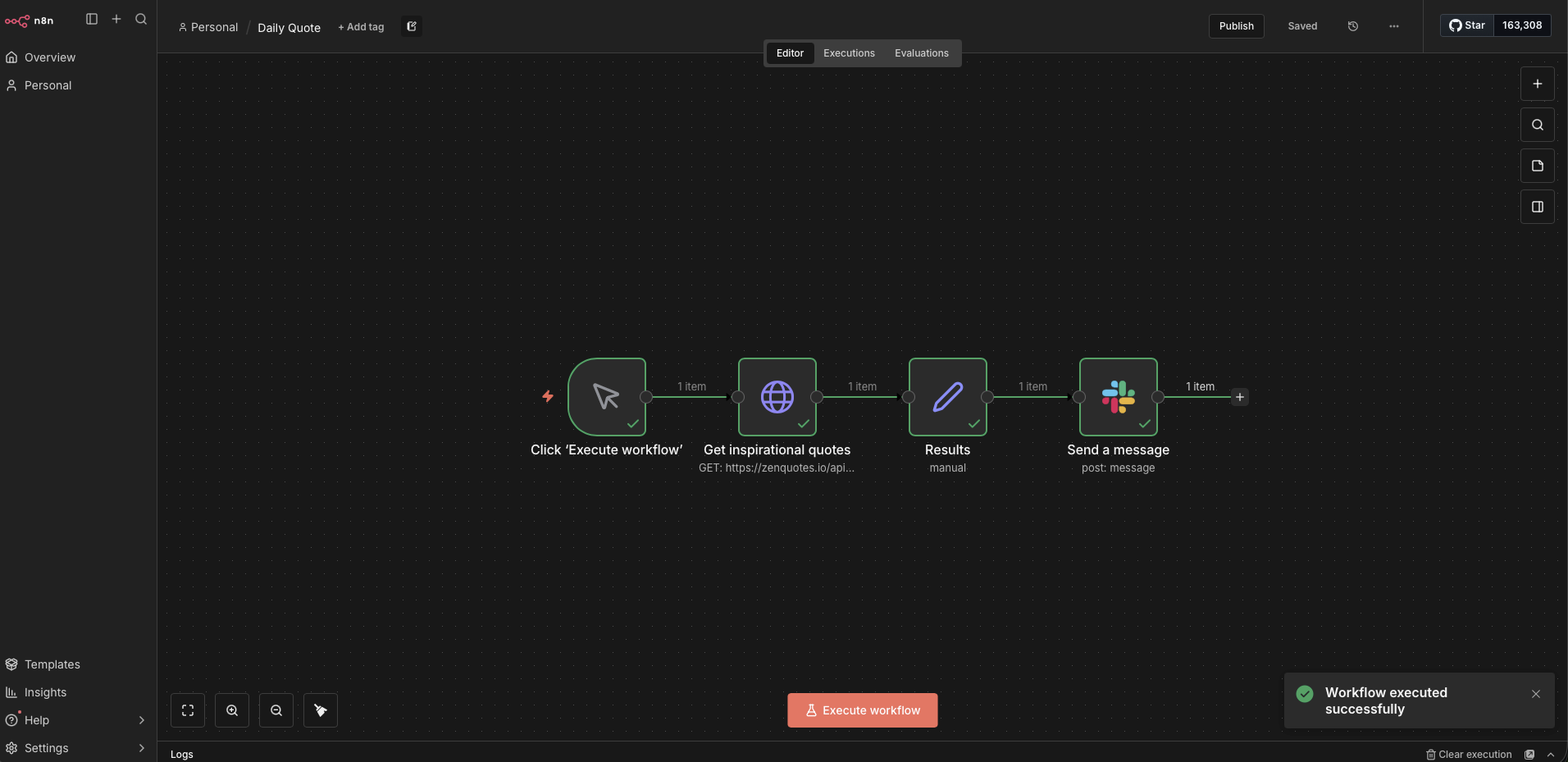 n8n workflow editor