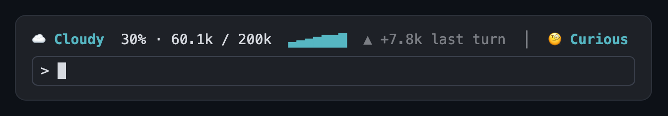 token-weather band above the prompt
