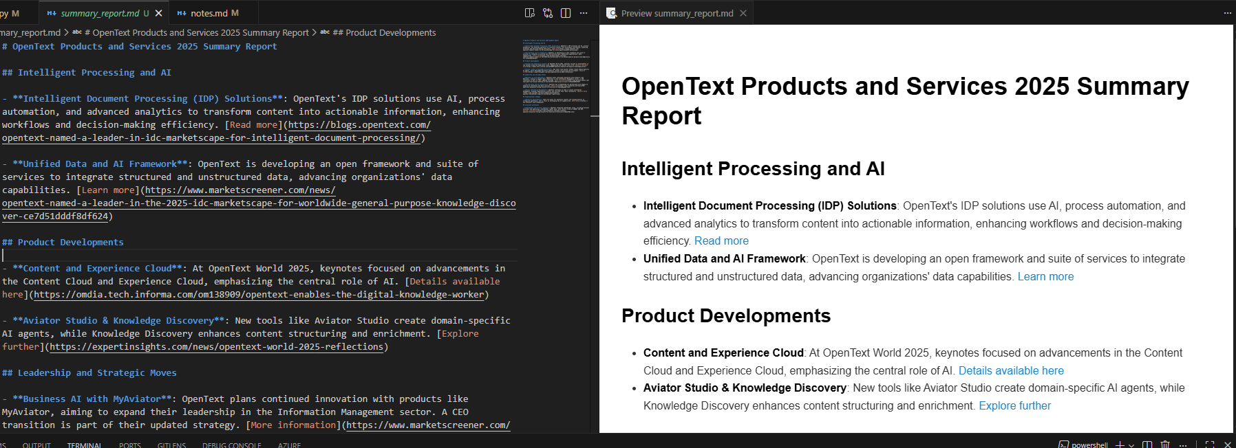 generated mardown file