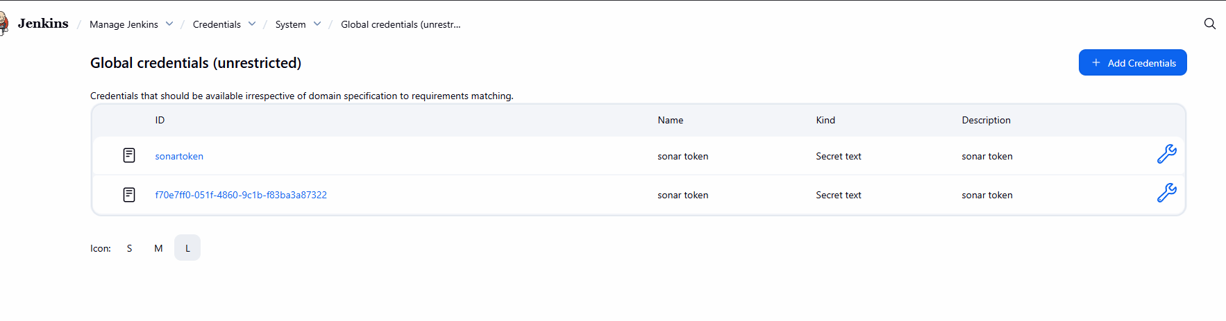 jenkisn credential page