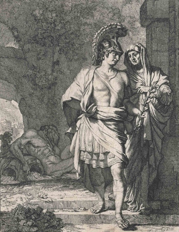 Aeneas and the Cumaean Sibyl -- Claude Mellan