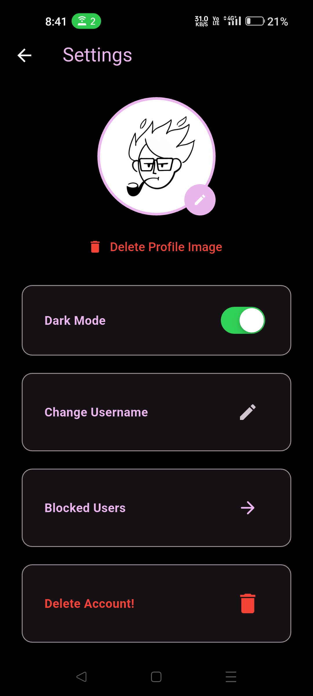 Settings Screen