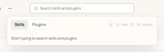 Header search tabs in light theme