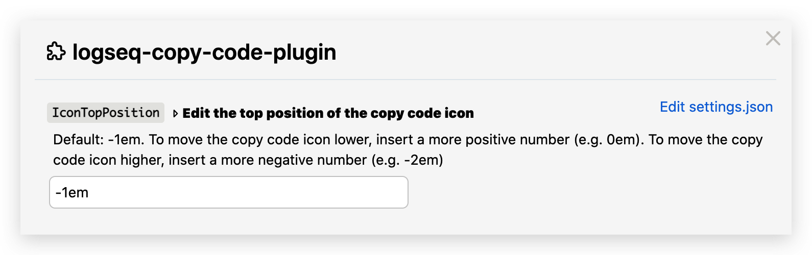 logseq-copy-code-plugin settings