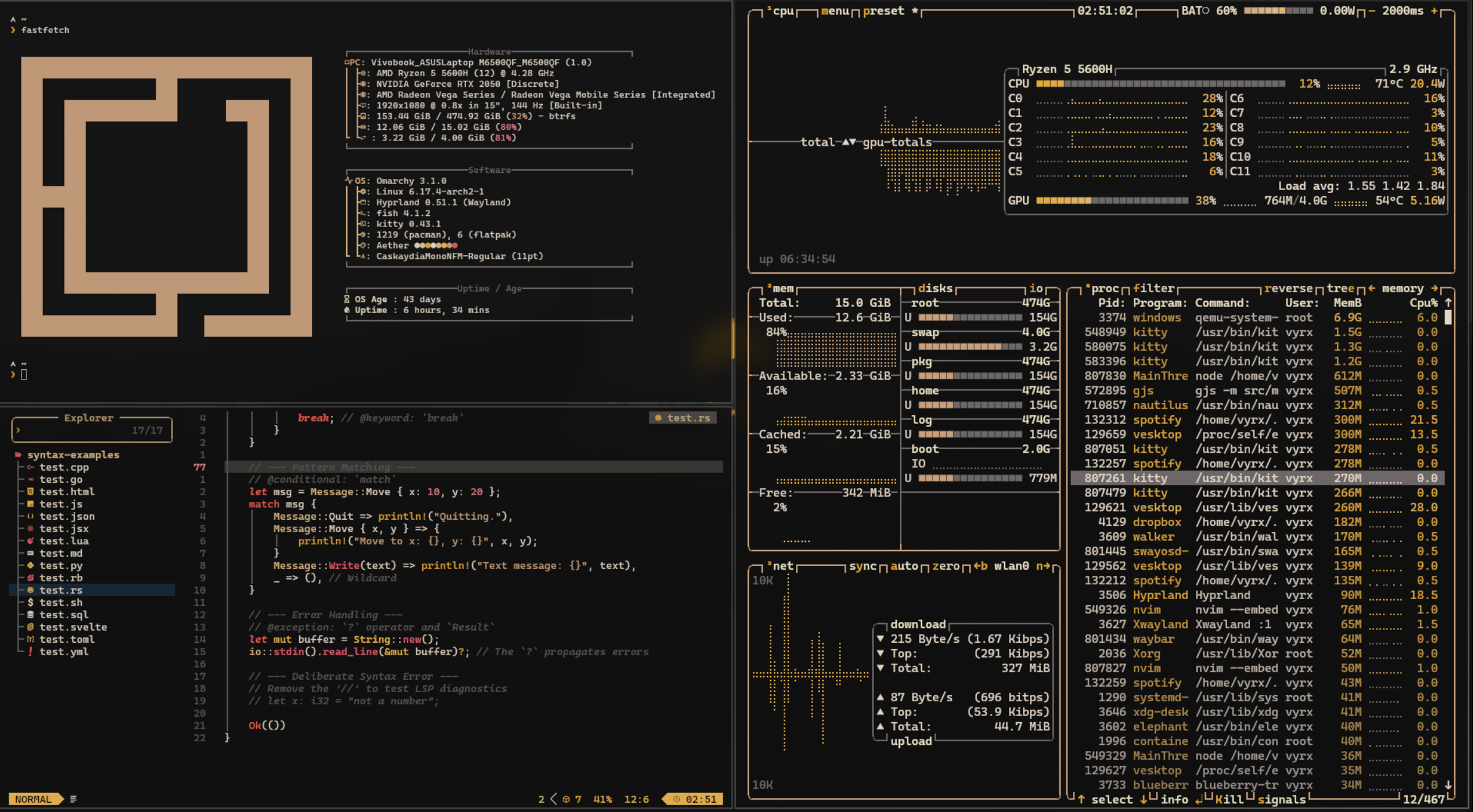 Omarchy btop