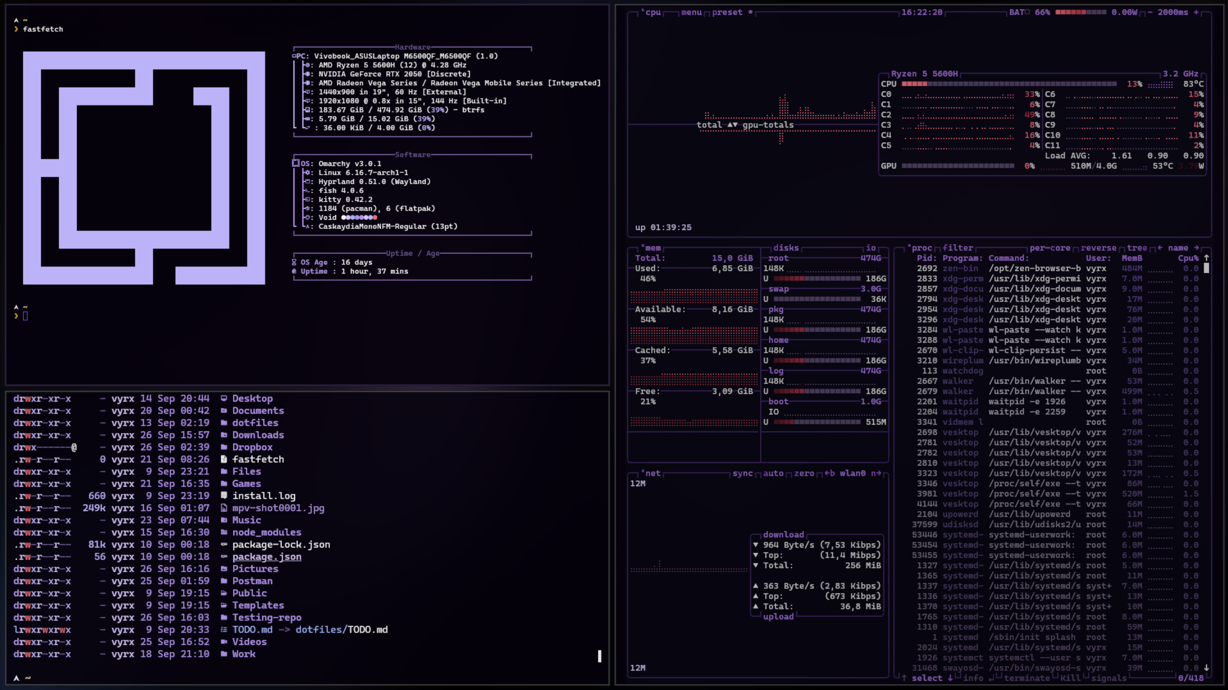 Omarchy btop