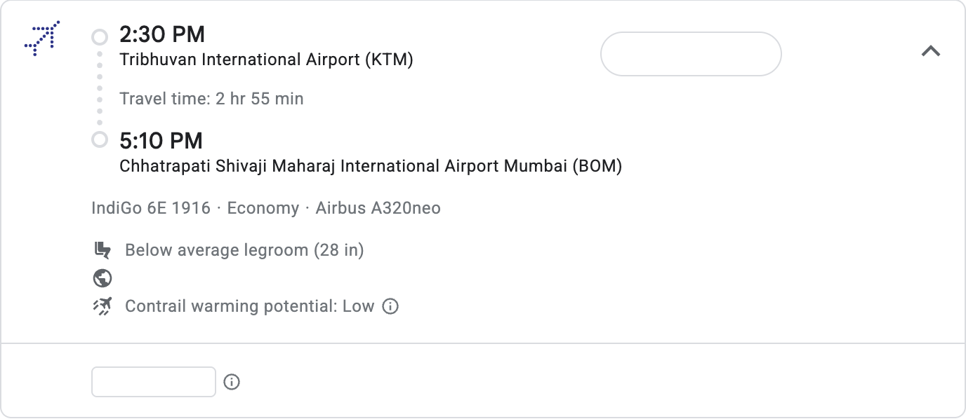 IndiGo KTM to BOM, Sat 21 Nov 2026