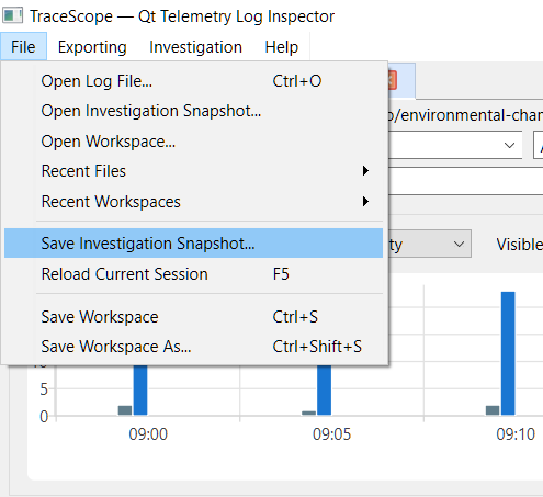 TraceScope Investigation Snapshot Commands